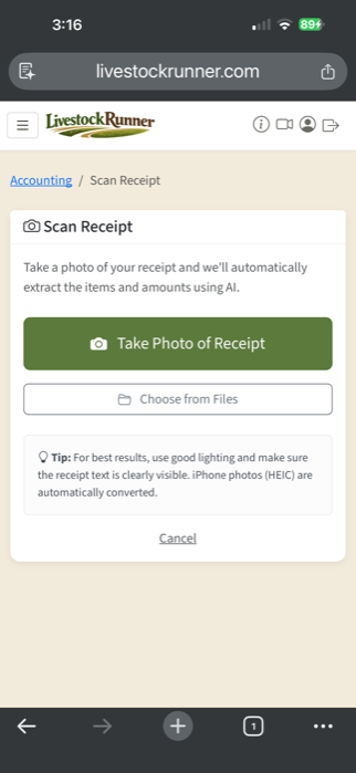 AI-powered receipt scanner
